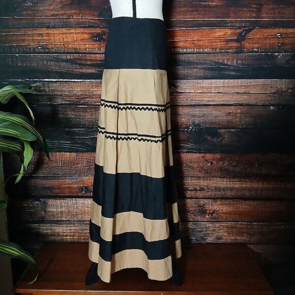 Worthington Maxi Skirt Size 10 Pleated Striped - Picture 6 of 7